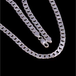 925 Sterling Silver Necklace luxury gorgeous 6MM men